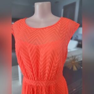 J. CREW chiffon dress in neon orange